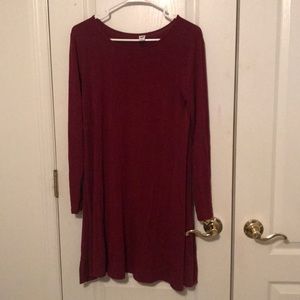 Maroon Old Navy Long-Sleeved Dress